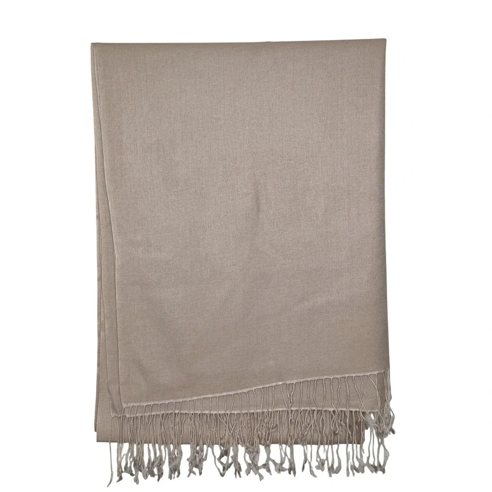 Bloomingdale's Cashmere/Silk‎ Large Scarf Tan 15x82